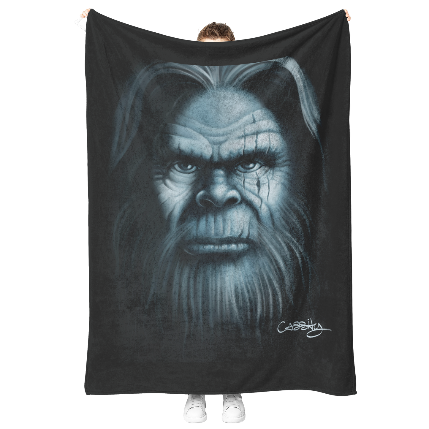 Bigfoot_Face_Blanket_V_Blanket_Model_Mockup.png