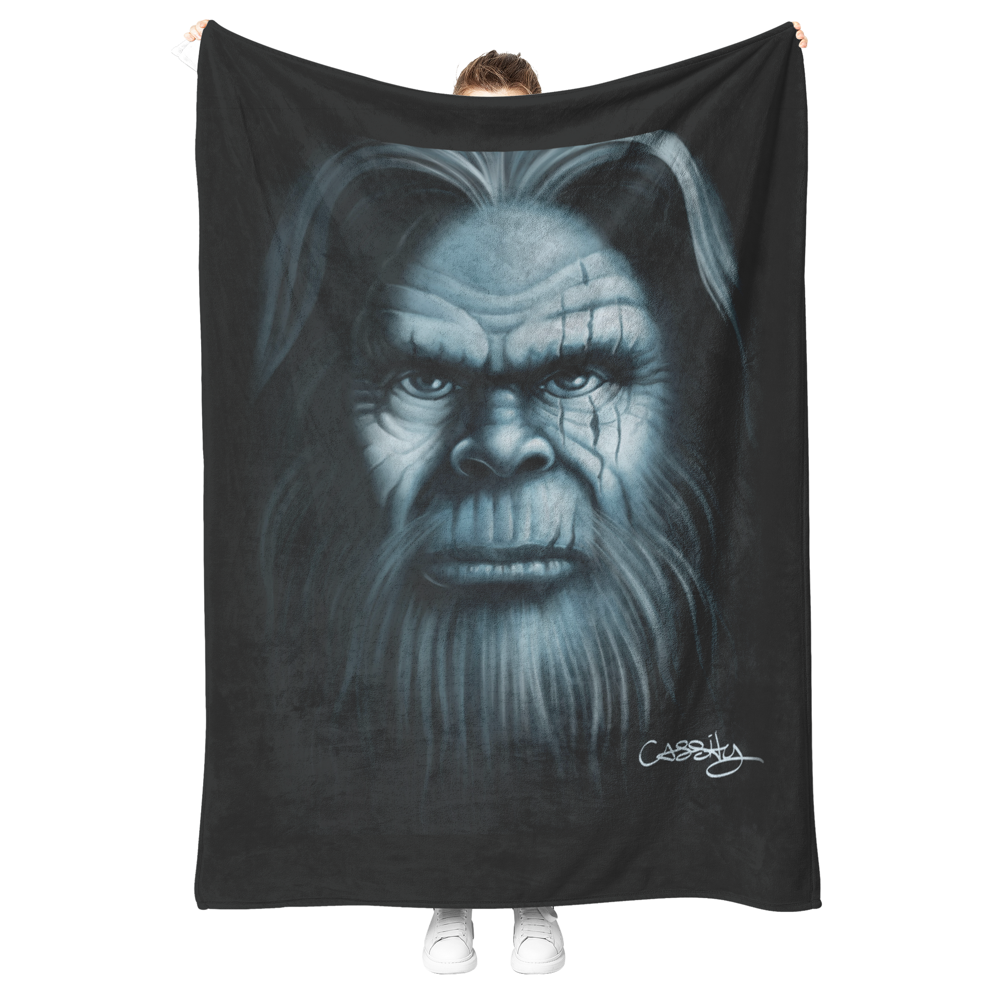 Bigfoot_Face_Blanket_V_Blanket_Model_Mockup.png