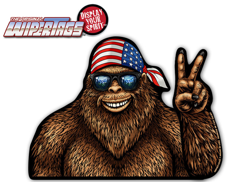 *NEW* Bigfoot USA Peace Waving Sasquatch WiperTags