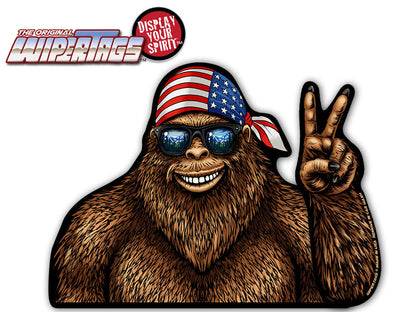*NEW* Bigfoot USA Peace Waving Sasquatch WiperTags