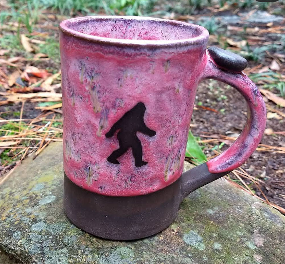 Bigfoot Beer Mug, Sasquatch Frosted Glass Mug, 16oz, Handmade