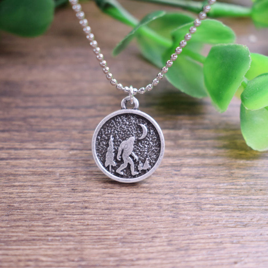 Sasquatch and Moon Necklace