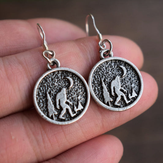 Sasquatch and Moon Earrings